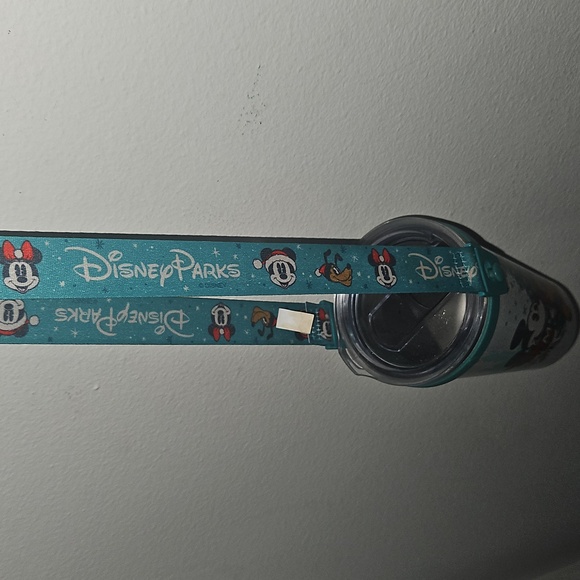 Disney Parks Holidays Mickey Minnie Pluto Tumbler w/ Lid And Lanyard - Picture 7 of 8
